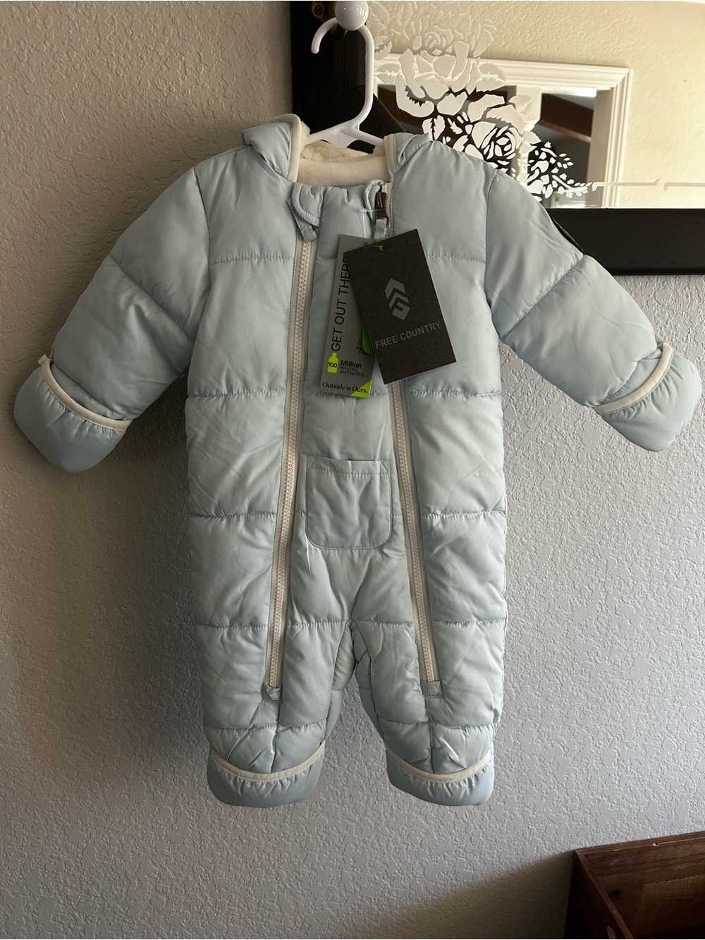 Infant Snow Suit Onesie 3-6 months Light Blue Free Country